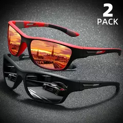 Óculos de sol envoltórios polarizados, 2 peças, para homens e mulheres, pesca, proteção uv, perfeito para esportes ao ar livre, viagens, direção - GT SHOP