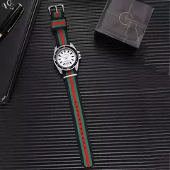 Novo relógio de calendário com pulseira de nylon masculina da moda, luxuoso e simples relógio de quartzo com luz noturna para homens e mulheres de negócios - GT SHOP