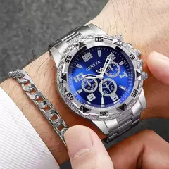 Moda masculina relógios de negócios luxo grande mostrador relógios de quartzo para homem conjunto relogio masculino reloj hombre (sem caixa) oba?? ??? ??? na internet