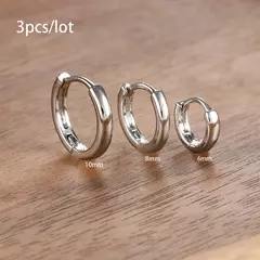 3 pçs/set Brincos de Argola Minimal de Aço Inoxidável Cristal Zircônia Pequeno Huggie Helix Tragus Cartilagem Brincos Piercing Jóias - loja online