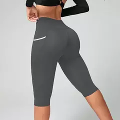 Calças de ioga de cintura alta Capri Leggings com bolsos para mulheres Controle de barriga Workout Capri Leggings para mulheres - loja online