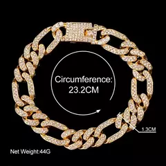 Hip Hop Iced Out Prong Cadeia Link Cubano Tornozeleira para Mulheres, Ouro, Cor Prata, Losango, Tornozeleiras, Pulseira, Jóias da Moda na internet