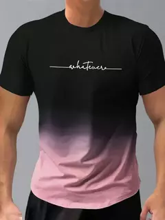 Manga curta masculina verão ao ar livre respirável em torno do pescoço camiseta manga curta clássico padrão de listra tamanho grande solto curto masculino