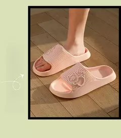 Imagem do Moda gato feminino masculino chinelos interior bonito dos desenhos animados unisex slides banheiro antiderrapante sandálias leves família macio adorável casa sapatos