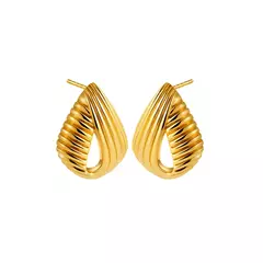 Moda de aço inoxidável multicamadas círculo torção nó brincos para mulheres textura cor misturada banhado a ouro brinco de declaração bijoux