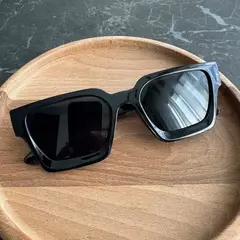 2 pçs nova armação quadrada óculos de sol mulher grande quadro design óculos de sol feminino lente preta estilo simples uv400 oculos - comprar online