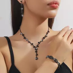 4 peças moda feminina corrente de garra de cobre girassol colar brincos pulseira conjunto de joias banquete de casamento festa presente de feriado