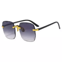 Óculos de sol sem aro quadrado para mulheres e homens, óculos de sol gradiente UV400 Shades, designer de luxo, moda verão - loja online