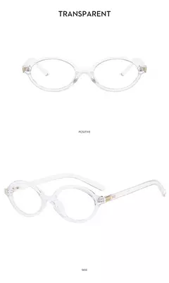 Novos óculos de sol ovais para mulheres marca de moda preto pequeno quadro óculos de sol feminino retro lentes claras senhora na moda uv400 - GT SHOP