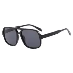 Óculos de sol piloto vintage feminino oversized quadrado quadro ponte dupla designer tons preto luxo moda óculos de sol - comprar online