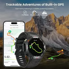Relógio inteligente militar t-rex 3 bulit-in gps bússola altímetro barométrico 10atm ip69k à prova d' água amoled bluetooth chamada relógio inteligente na internet