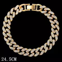Hip Hop Iced Out Prong Cadeia Link Cubano Tornozeleira para Mulheres, Ouro, Cor Prata, Losango, Tornozeleiras, Pulseira, Jóias da Moda - loja online