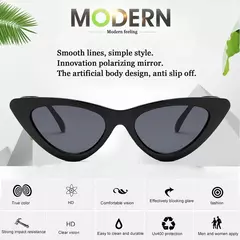 Óculos de sol triangular vintage, olho de gato, personalidade, armação de pc, lente de resina, óculos de viagem, pesca, equitação na internet