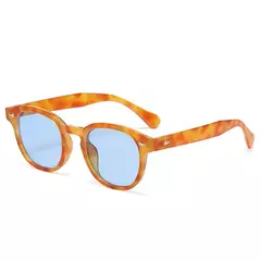 Jnpcxi qualidade novo retro redondo óculos de sol feminino moda rebites decoração tons uv400 masculino punk leopardo óculos de sol - GT SHOP