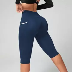 Calças de ioga de cintura alta Capri Leggings com bolsos para mulheres Controle de barriga Workout Capri Leggings para mulheres - GT SHOP