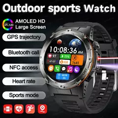 2025 novo popular ao ar livre rastreador gps esportes relógio inteligente masculino 500mah nfc hd chamada ip68 profundidade à prova dip68 água relógio masculino para xiaomi - loja online