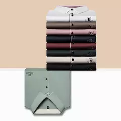 Novo negócio masculino casual camisa de manga curta com emblema cor sólida camisa polo moda respirável confortável versátil topo na internet