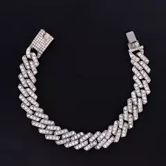 Hip Hop Iced Out Prong Cadeia Link Cubano Tornozeleira para Mulheres, Ouro, Cor Prata, Losango, Tornozeleiras, Pulseira, Jóias da Moda - comprar online