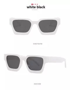 2 pçs nova armação quadrada óculos de sol mulher grande quadro design óculos de sol feminino lente preta estilo simples uv400 oculos - comprar online