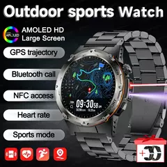 2025 novo popular ao ar livre rastreador gps esportes relógio inteligente masculino 500mah nfc hd chamada ip68 profundidade à prova dip68 água relógio masculino para xiaomi - GT SHOP