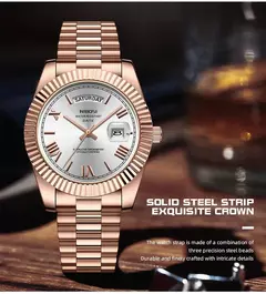 Nibosi marca original relógios de quartzo aço inoxidável para homens luxo data exibição luminosa moda relógio masculino relogios masculino