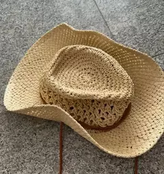 Chapéu de sol de cowboy ocidental vintage, chapéu de palha para homens e mulheres, viagem ao ar livre, estilo étnico, presente, proteção uv, chapéu de praia na internet