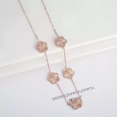 Clássico aço inoxidável metal laser cinco folhas flor trevo conjunto de jóias pulseira colar brincos estilo y2k para mulher jóias - loja online