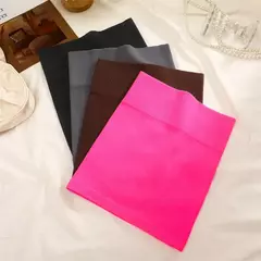 Mulheres com nervuras sexy cintura alta mini saia fina, versátil para escritório lápis saia cor sólida macio elástico saia curta toda a temporada na internet