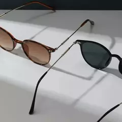 Óculos redondos com armação metálica para homens e mulheres, óculos retrô da moda hippie, proteção UV, óculos de verão