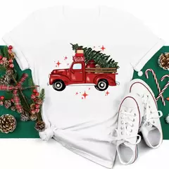 Engraçado amor feliz natal roupas femininas santa impressão camisetas femininas preto vermelho branco casual feminino topos festa de natal feminino topos