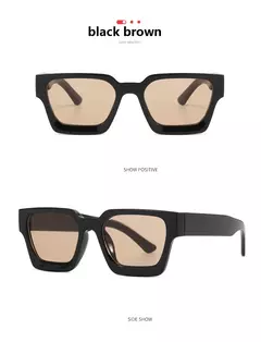 2 pçs nova armação quadrada óculos de sol mulher grande quadro design óculos de sol feminino lente preta estilo simples uv400 oculos