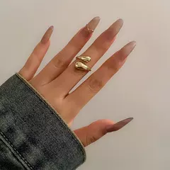 Anel de pulseira de metal largo para mulheres, cor dourada e prateada, gota d'água robusta, punho aberto, grosso, irregular, torcido, joias - GT SHOP