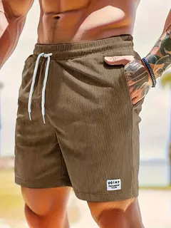 Verão masculino veludo shorts casual leve solto ajuste praia board shorts calças curtas