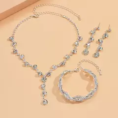 4 peças moda feminina corrente de garra de cobre girassol colar brincos pulseira conjunto de joias banquete de casamento festa presente de feriado - loja online