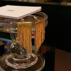 Imagem do Brinco de declaração de moda longa declaração cor dourada bling borla brincos para mulheres casamento diário pingente jóias presentes
