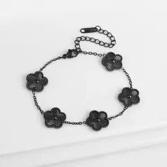 Clássico luxo pulseira de aço inoxidável para as mulheres, ajustável 5 pulseiras florais, nova moda, festa jóias, presentes trevo para senhoras - GT SHOP