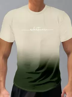 Manga curta masculina verão ao ar livre respirável em torno do pescoço camiseta manga curta clássico padrão de listra tamanho grande solto curto masculino - comprar online