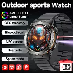 2025 novo popular ao ar livre rastreador gps esportes relógio inteligente masculino 500mah nfc hd chamada ip68 profundidade à prova dip68 água relógio masculino para xiaomi - comprar online