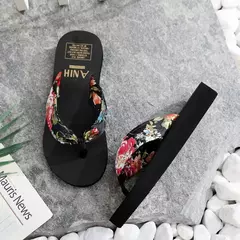 Bohemian Satin Ribbon Flip Flop para mulheres, sandálias femininas de verão, sapatos de praia, sandália simples de lazer, feminina, EVA, 2024 - loja online