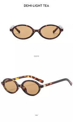 Imagem do Novos óculos de sol ovais para mulheres marca de moda preto pequeno quadro óculos de sol feminino retro lentes claras senhora na moda uv400