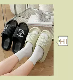 Moda gato feminino masculino chinelos interior bonito dos desenhos animados unisex slides banheiro antiderrapante sandálias leves família macio adorável casa sapatos - loja online