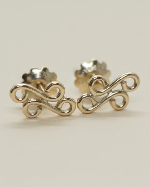 Brinco Duplo Espiral Infantil | Ouro 18k - comprar online