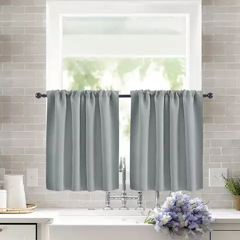 1pc cortina curta sólida, cortinas pequenas para cozinha, banheiro, cortinas blackout altas para decoração de casa, proteção uv