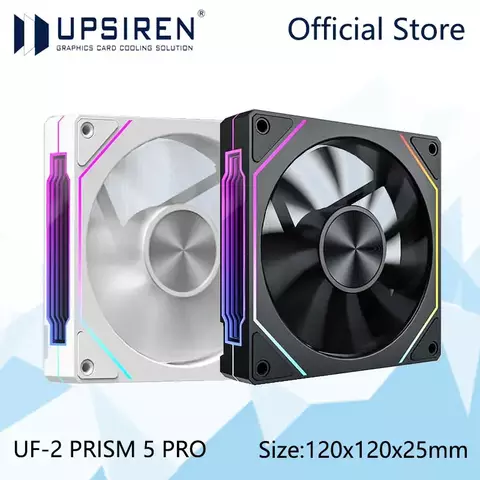 UPSIREN UF-2 PRISM 5 PRO 12CM ARGB Ventilador de chassi de computador de grande volume de ar versão regular/versão reversa Seleção de modo duplo