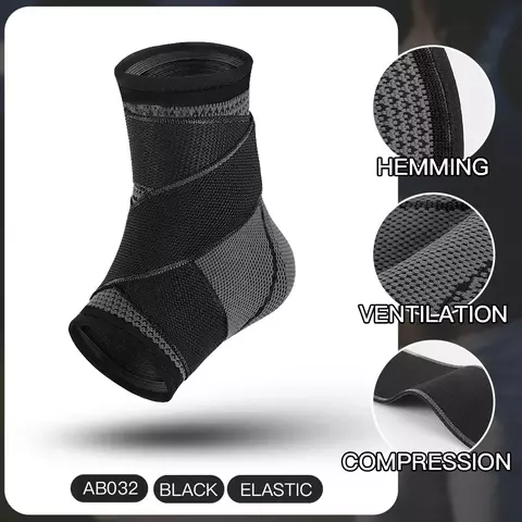 Elastic Sports Tornozelo Brace, Compressão Strap Sleeves, Suporte 3D Weave Bandage, Engrenagem de proteção do pé, Ginásio Fitness, 1 pc