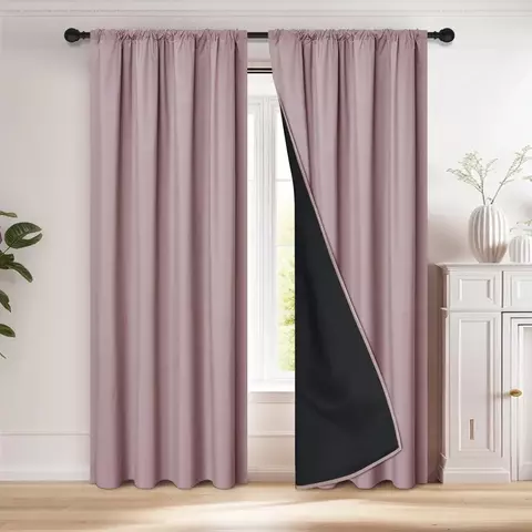 1pc 100% cortina blackout com bolso de haste, cortinas para sala de estar, quarto, cozinha, cortina de janela, cortinas na sala de estar - comprar online