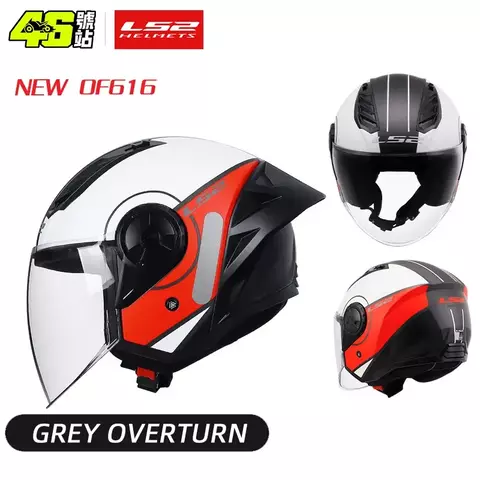 Capacete LS2-Open Face De Motocicleta, 3/4 Aberto, Fluxo De Ar II, Grande Spoile