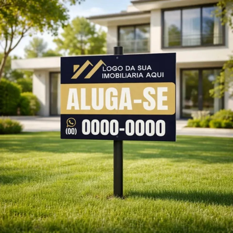 50 Placas P/ Imobiliária Polionda 3mm 60x40 Personalizada 50Und