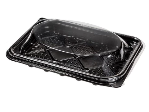 BANDEJA 1 2 COSTILLA 255X180X55 SUSHI C TAPA PET - comprar online