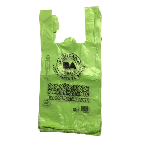 BOLSA CAMISETA VERDE 45*55 - x50 uni ROLAN